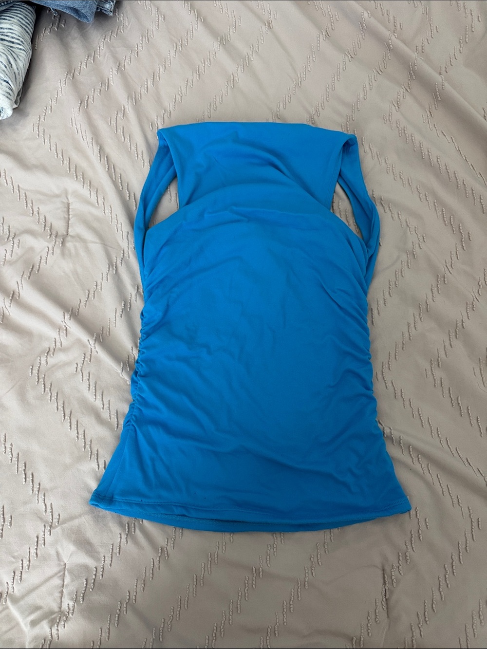 Bright Blue Sleeveless Athletic Tank - Picture 2 of 2